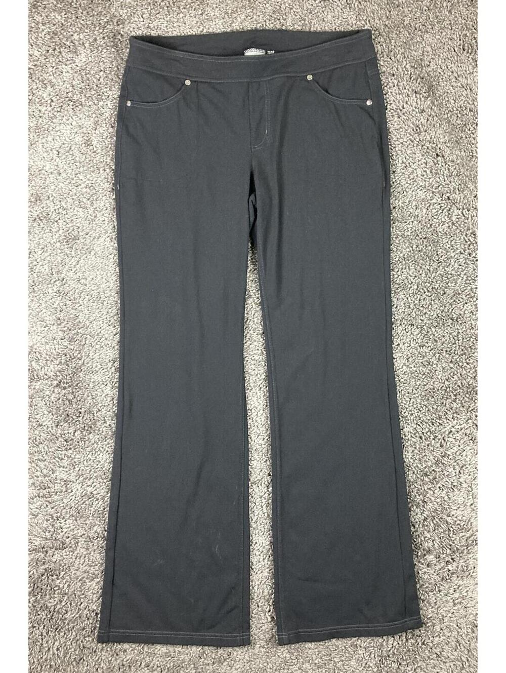 Athleta Bettona Classic Pants Women Black Flare Leg Pilayo Stretch Sz Large